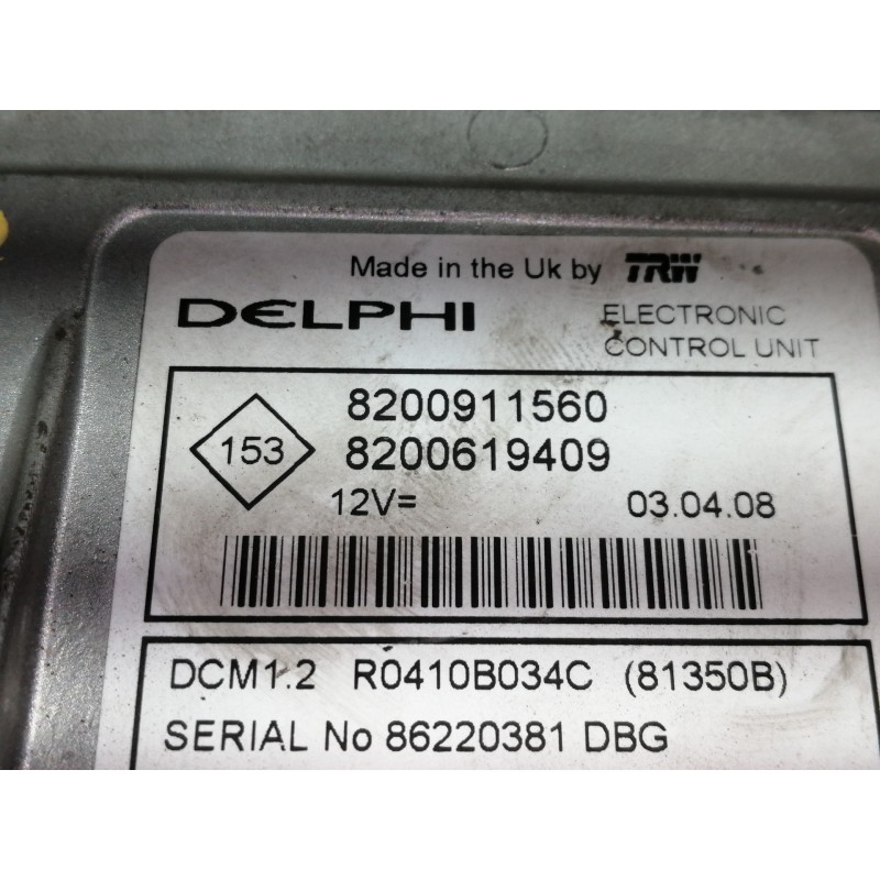 Recambio de centralita motor uce para renault clio iii authentique referencia OEM IAM 8200911560 8200619409 