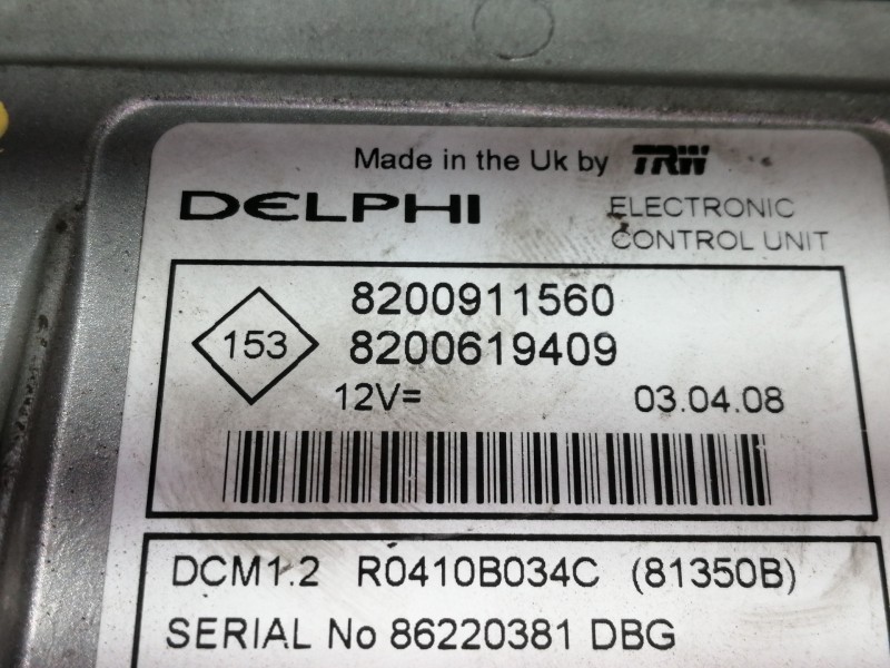 Recambio de centralita motor uce para renault clio iii authentique referencia OEM IAM 8200911560 8200619409 