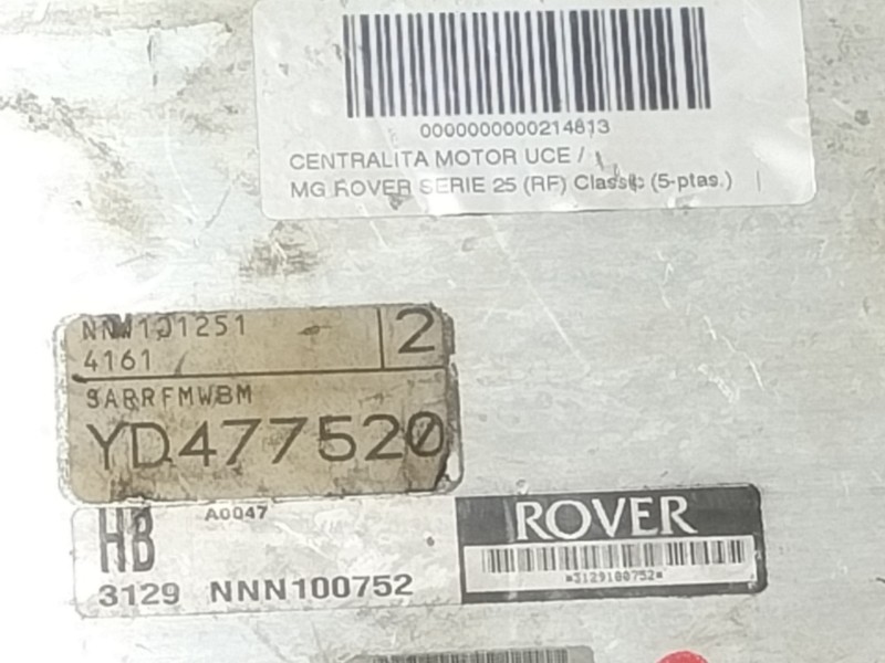 Recambio de centralita motor uce para mg serie 25 (rf) classic (5-ptas.) referencia OEM IAM NNN100752  