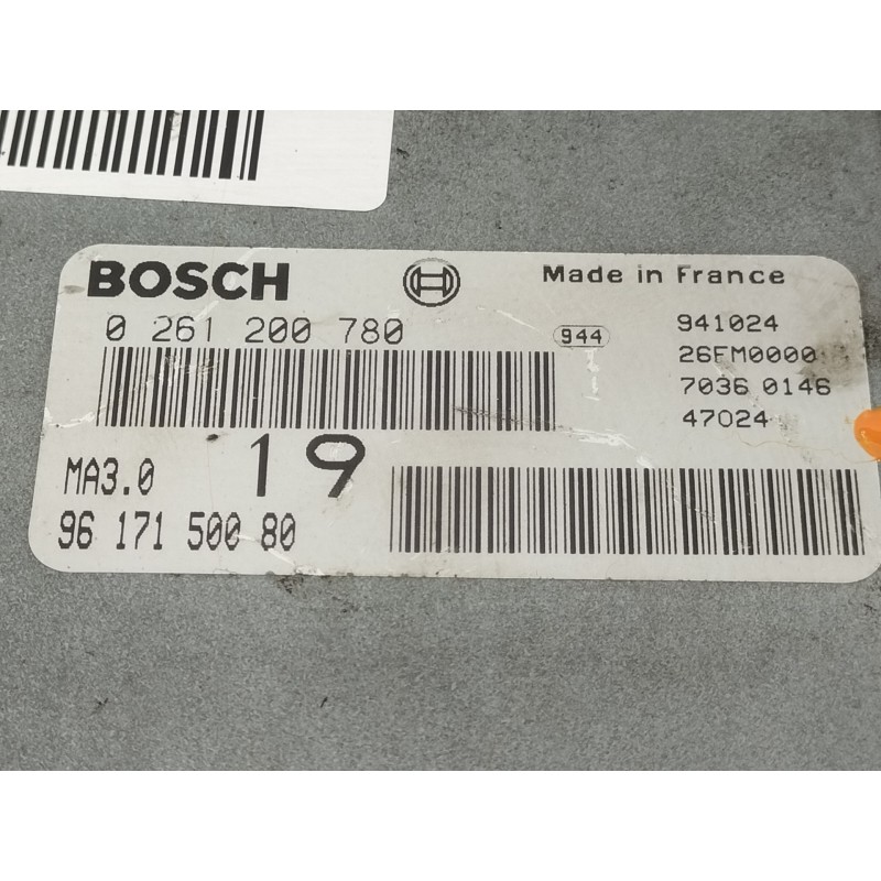 Recambio de centralita motor uce para citroën ax 1.0 armonia referencia OEM IAM 0261200780  