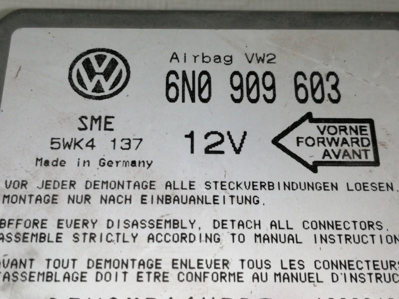 Recambio de centralita airbag para seat alhambra (7v8) sxe referencia OEM IAM 6N0909603 6N0909603 