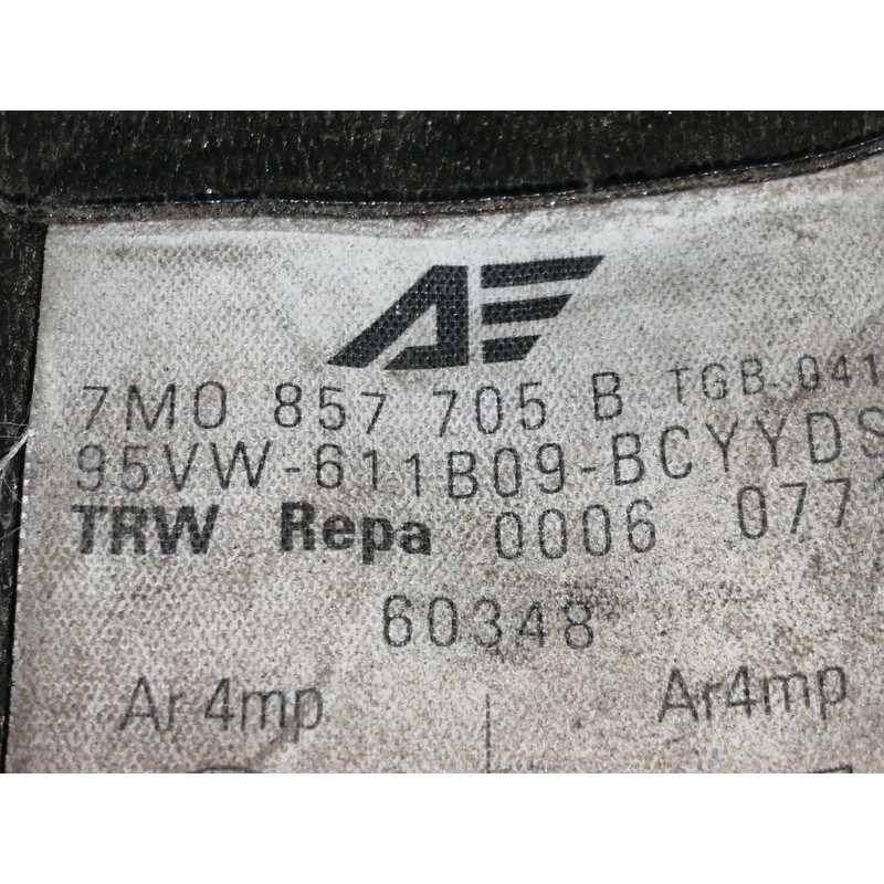 Recambio de cinturon seguridad delantero izquierdo para seat alhambra (7v8) sxe referencia OEM IAM 95VW611B09  5 PUERTAS