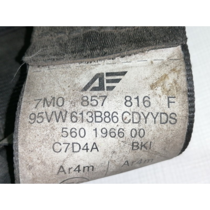 Recambio de cinturon seguridad trasero derecho para seat alhambra (7v8) sxe referencia OEM IAM 95VW613B86  