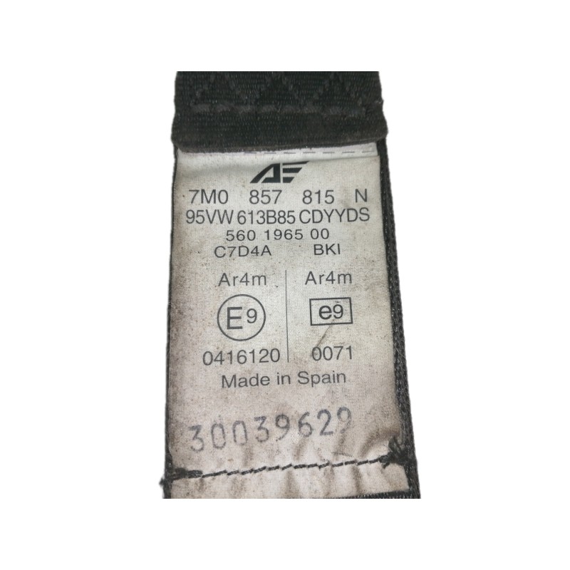 Recambio de cinturon seguridad trasero izquierdo para seat alhambra (7v8) sxe referencia OEM IAM 95VW613B85  