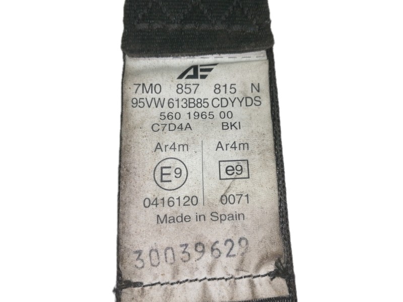 Recambio de cinturon seguridad trasero izquierdo para seat alhambra (7v8) sxe referencia OEM IAM 95VW613B85  