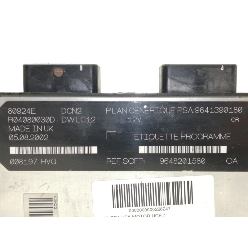 Recambio de centralita motor uce para peugeot 206 berlina xr referencia OEM IAM 9641390180 9648201580 