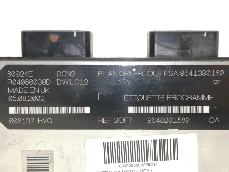 Recambio de centralita motor uce para peugeot 206 berlina xr referencia OEM IAM 9641390180 9648201580 