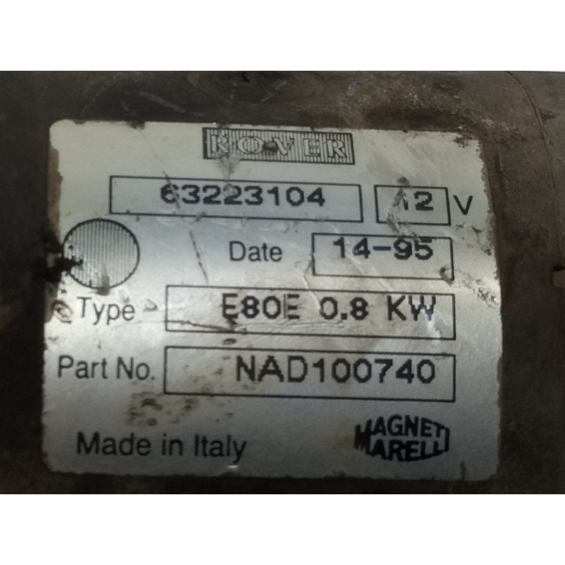 Recambio de motor arranque para mg serie 400 (xw) 414 si referencia OEM IAM 63223104  