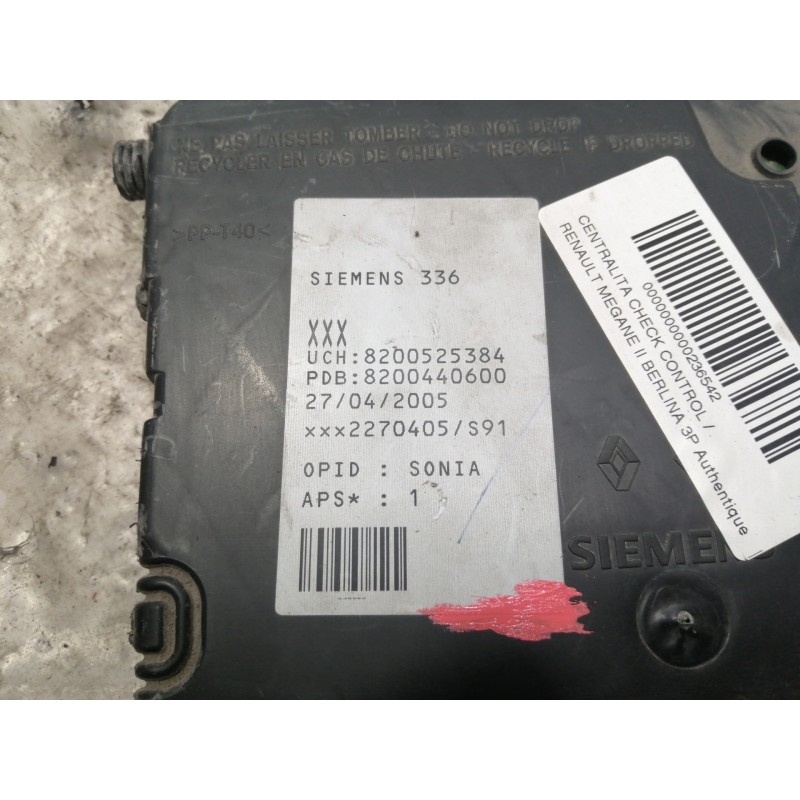 Recambio de centralita check control para renault megane ii berlina 3p authentique referencia OEM IAM 8200525384 8200440600 