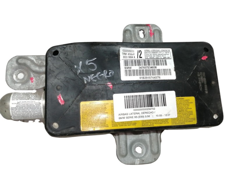 Recambio de airbag lateral derecho para bmw x5 (e53) 3.0d referencia OEM IAM 30339884A  