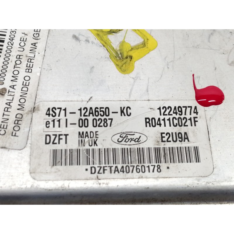 Recambio de centralita motor uce para ford mondeo berlina (ge) ghia referencia OEM IAM 4S7112A650KC  