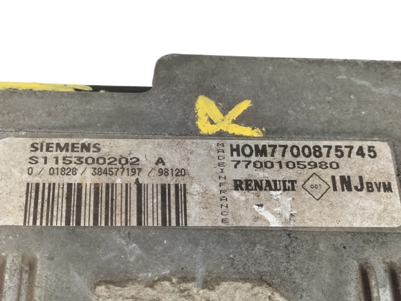 Recambio de centralita motor uce para renault megane i scenic (ja0) 1.6e rn referencia OEM IAM 7700105980 S115300202A HOM7700875