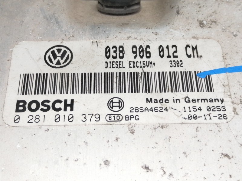 Recambio de centralita motor uce para volkswagen lupo (6x1/6e1) conceptline referencia OEM IAM 038906012CM 0281010379 
