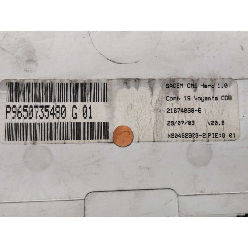 Recambio de cuadro instrumentos para citroën c3 1.1 vivace referencia OEM IAM P9650735480 216672523 6104LW