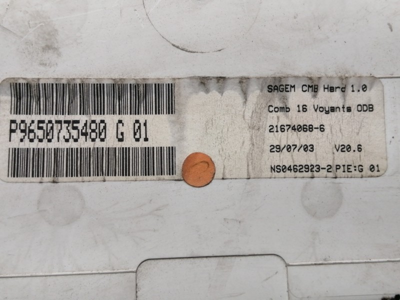 Recambio de cuadro instrumentos para citroën c3 1.1 vivace referencia OEM IAM P9650735480 216672523 6104LW