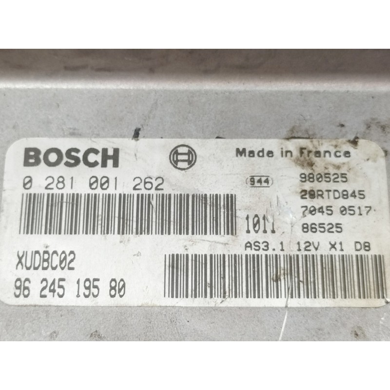 Recambio de centralita motor uce para citroën xantia berlina 1.9 td sx referencia OEM IAM 0281001262 9624519580 