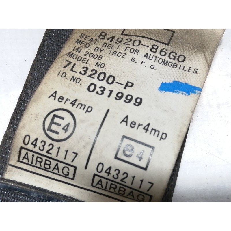 Recambio de cinturon seguridad delantero derecho para suzuki ignis rm (mh) básico referencia OEM IAM 8492086G0 7L3200P 