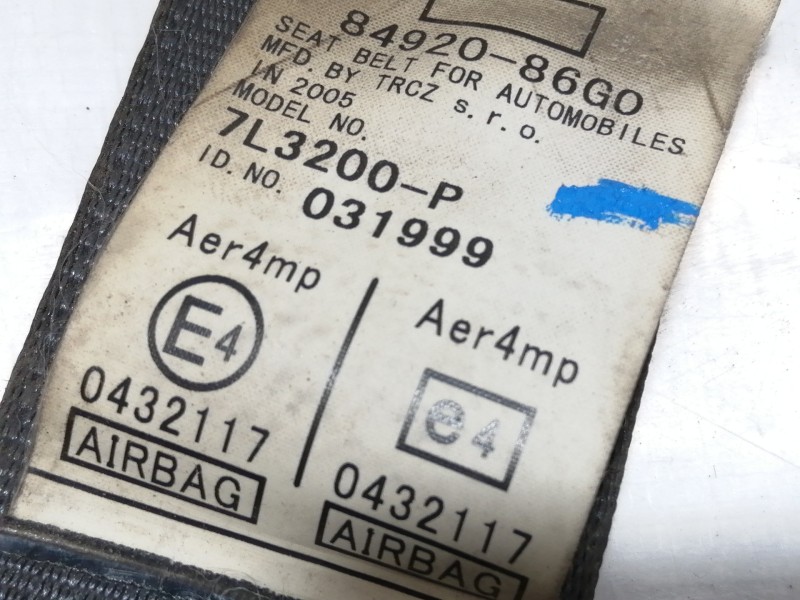 Recambio de cinturon seguridad delantero derecho para suzuki ignis rm (mh) básico referencia OEM IAM 8492086G0 7L3200P 