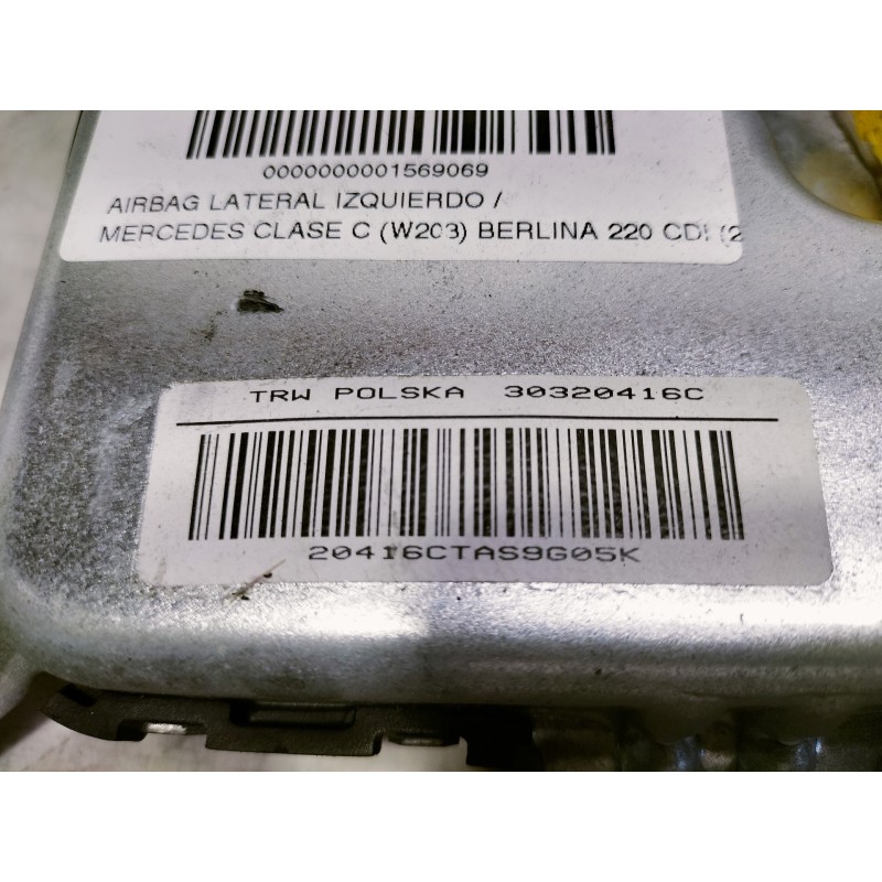 Recambio de airbag lateral izquierdo para mercedes-benz clase c (w203) berlina 220 cdi (203.006) referencia OEM IAM A2038602505 