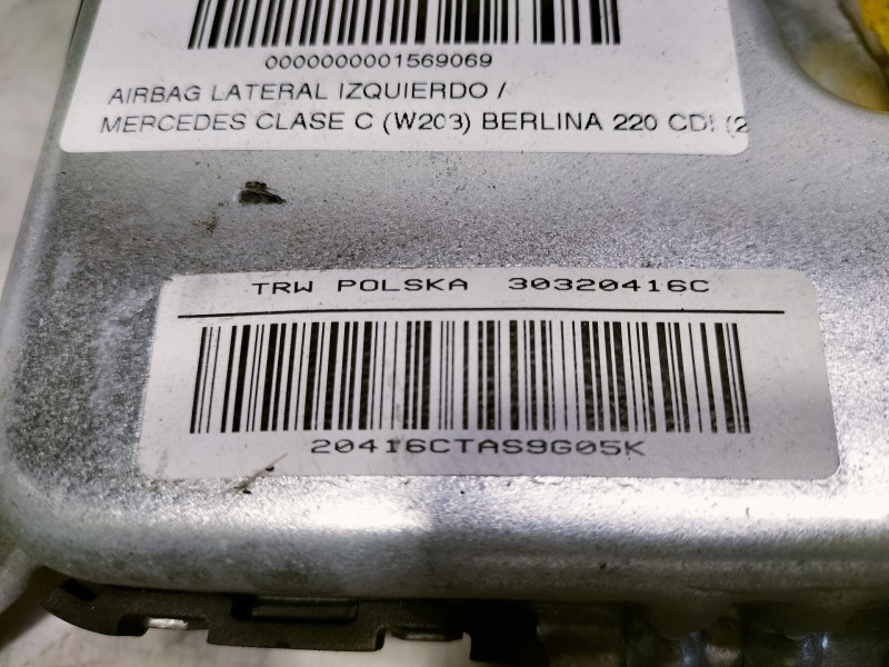 Recambio de airbag lateral izquierdo para mercedes-benz clase c (w203) berlina 220 cdi (203.006) referencia OEM IAM A2038602505 