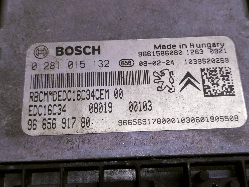 Recambio de centralita motor uce para peugeot bipper tepee basis referencia OEM IAM 0281015132 EDC16C34 9665691780