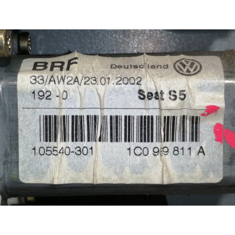 Recambio de elevalunas trasero derecho para seat leon (1m1) stella referencia OEM IAM 1M0839755F  