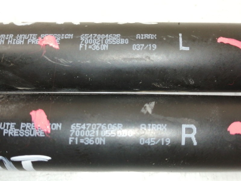 Recambio de amortiguadores capo para renault megane iv berlina 5p limited referencia OEM IAM 654700462R  