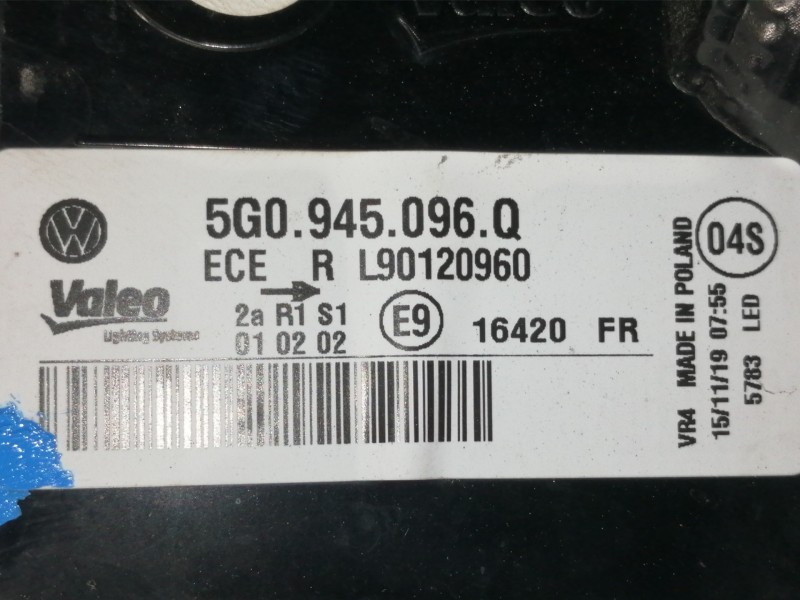 Recambio de piloto trasero derecho para volkswagen golf vii lim. (bq1) advance referencia OEM IAM 5G0945096Q L90120960 