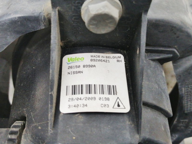 Recambio de faro antiniebla derecho para nissan qashqai+2 (jj10) acenta referencia OEM IAM 261508990A 89206421 261508990A