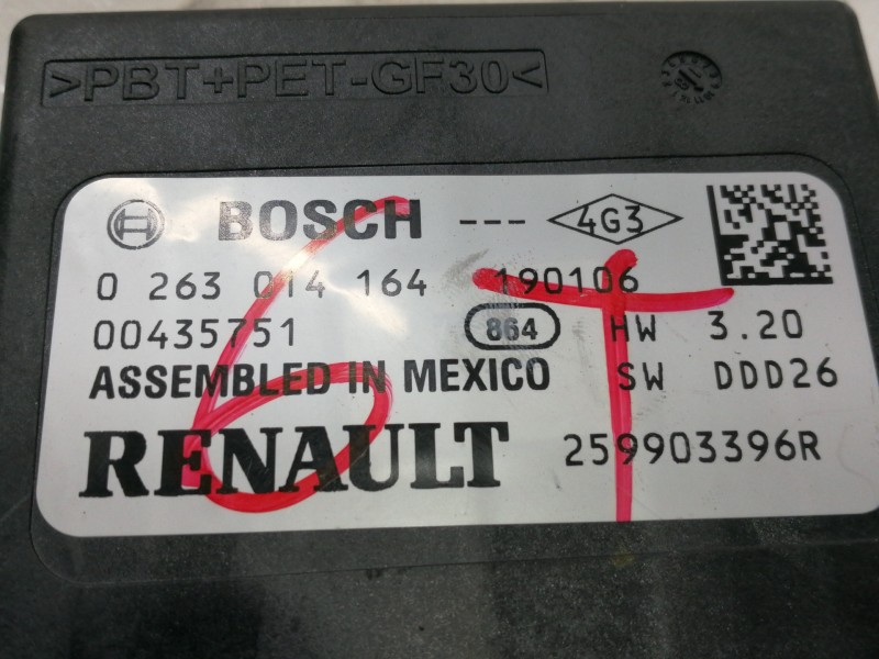Recambio de modulo electronico para renault megane iv berlina 5p limited referencia OEM IAM 0263014164 259903396R 
