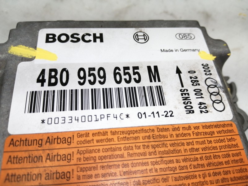 Recambio de centralita airbag para audi a6 berlina (4b2) 2.5 tdi referencia OEM IAM 4B0959655M 0285001432 
