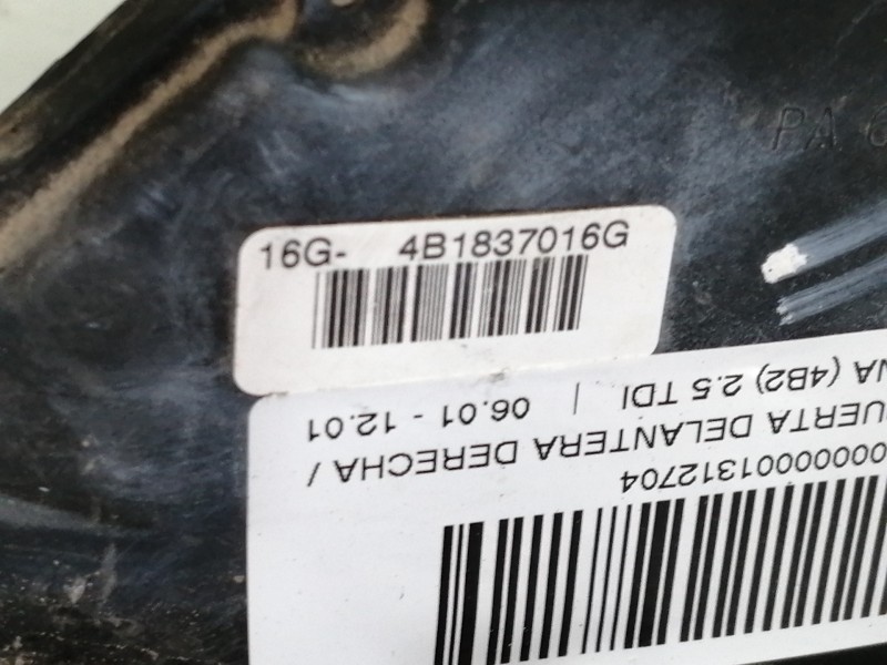 Recambio de cerradura puerta delantera derecha para audi a6 berlina (4b2) 2.5 tdi referencia OEM IAM 4B1837016G  