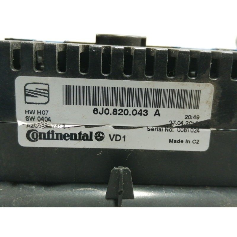 Recambio de mando calefaccion / aire acondicionado para seat ibiza (6j5) stylance / style referencia OEM IAM 6J0820043A 6J082004