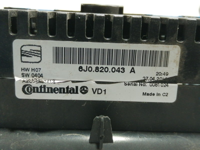 Recambio de mando calefaccion / aire acondicionado para seat ibiza (6j5) stylance / style referencia OEM IAM 6J0820043A 6J082004