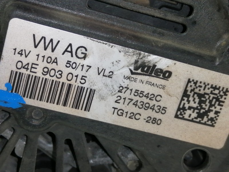Recambio de alternador para seat leon (5f1) reference referencia OEM IAM 04E903015 2715542C 27439435