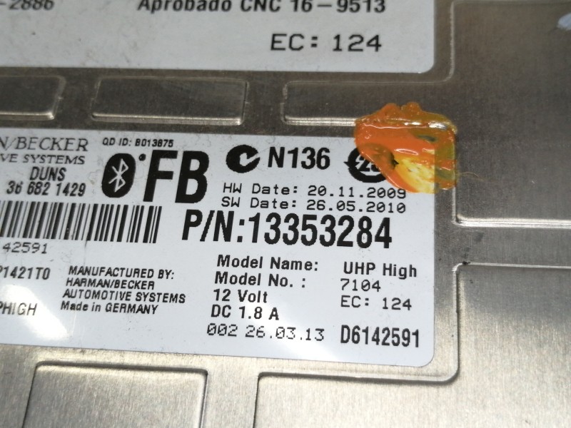 Recambio de modulo electronico para opel insignia sports tourer sport referencia OEM IAM 13353284  