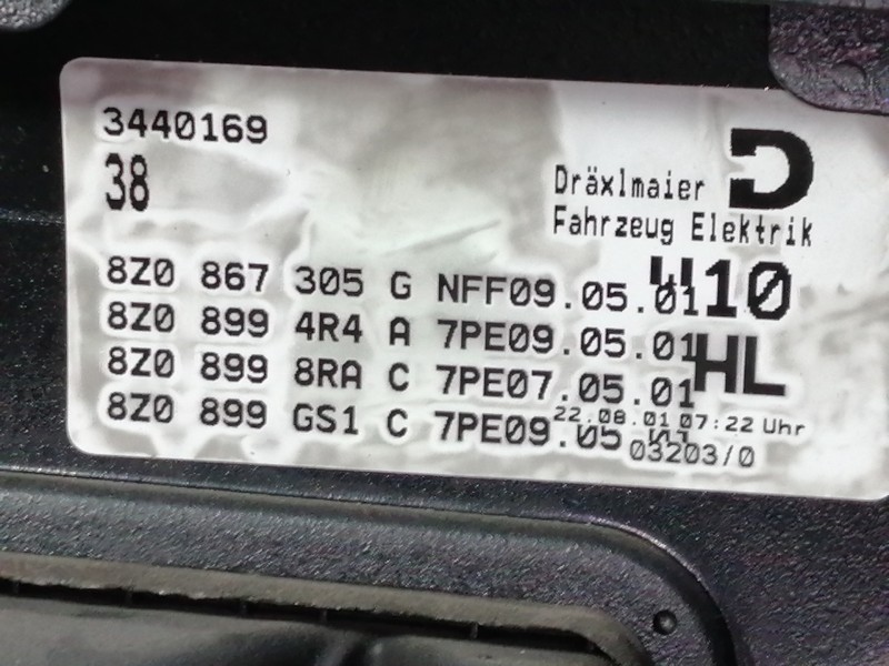 Recambio de guarnecido puerta trasera izquierda para audi a2 (8z) 1.4 style referencia OEM IAM 8Z0867305G 8Z08994R4A / 8Z0899GS1