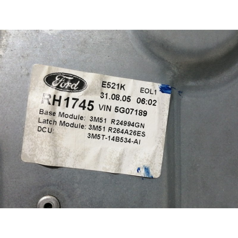 Recambio de elevalunas trasero derecho para ford focus c-max (cap) ambiente (d) referencia OEM IAM 3M51R045H22  