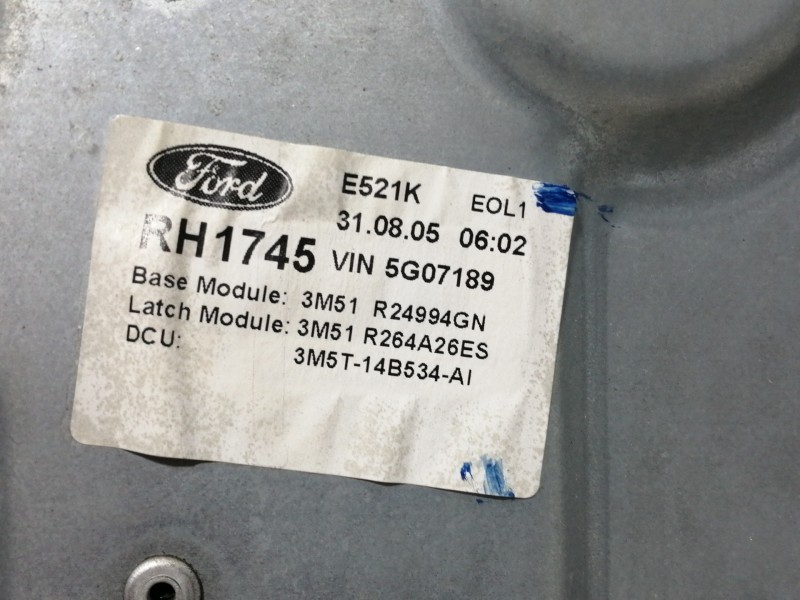 Recambio de elevalunas trasero derecho para ford focus c-max (cap) ambiente (d) referencia OEM IAM 3M51R045H22  