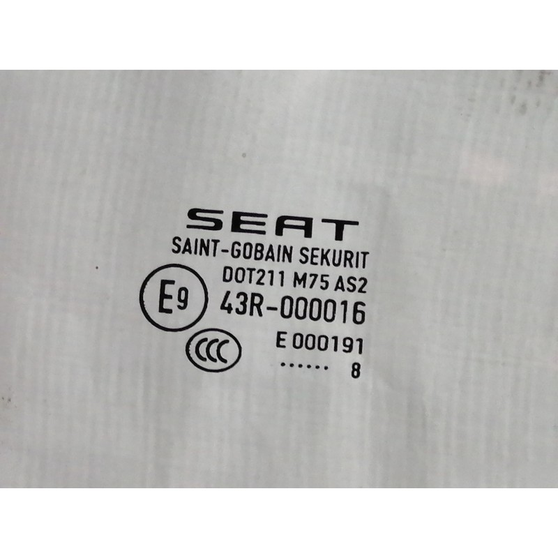 Recambio de luna delantera derecha para seat leon (5f1) reference referencia OEM IAM CRISTALPUERTA 43R000016 DOT211M75AS2