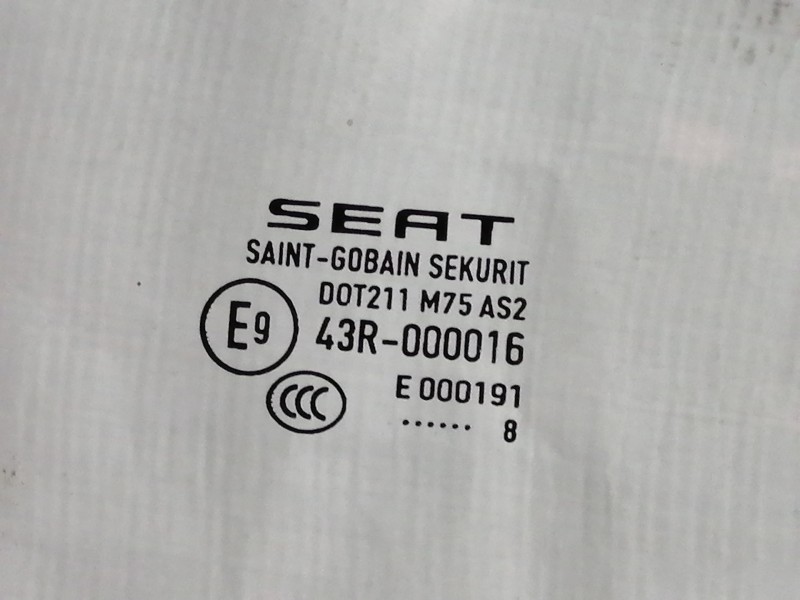 Recambio de luna delantera derecha para seat leon (5f1) reference referencia OEM IAM CRISTALPUERTA 43R000016 DOT211M75AS2