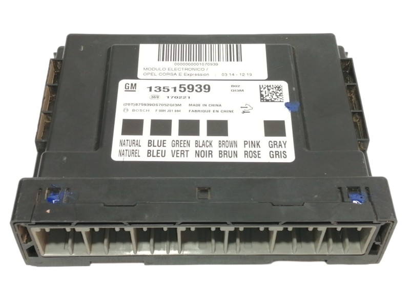 Recambio de modulo electronico para opel corsa e expression referencia OEM IAM 13515939 F00HJ01694 