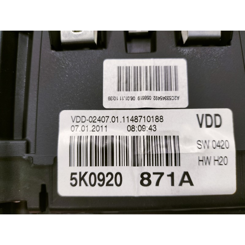 Recambio de cuadro instrumentos para volkswagen golf vi (5k1) advance bluemotion referencia OEM IAM 5K0920871A  