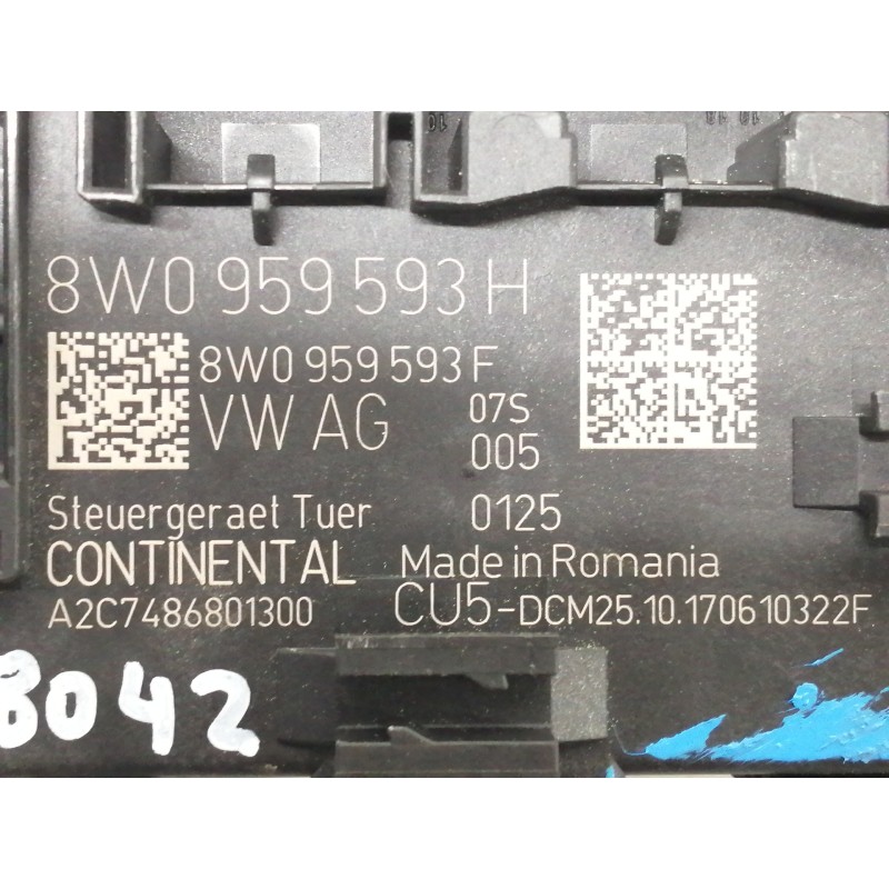Recambio de modulo electronico para audi a4 berlina (8w2) advanced edition referencia OEM IAM 8W0959593H 8W0959593F / CU5DCM2510