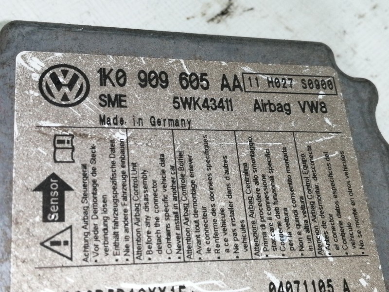 Recambio de centralita airbag para skoda octavia berlina (1z3) 1.9 tdi referencia OEM IAM 1K0909605AA 5WK43411 