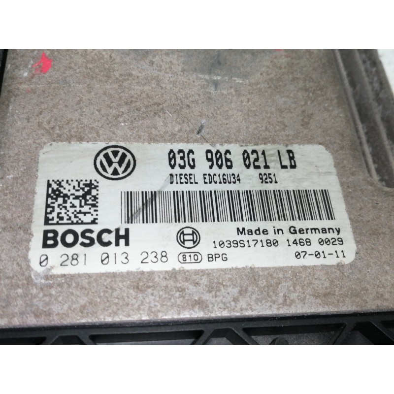 Recambio de centralita motor uce para skoda octavia berlina (1z3) 1.9 tdi referencia OEM IAM 03G906021LB 0281013238 1039S17180