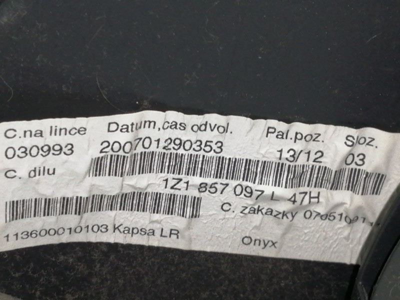 Recambio de guantera para skoda octavia berlina (1z3) 1.9 tdi referencia OEM IAM 1Z1857097L  