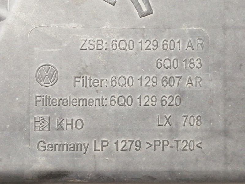 Recambio de filtro aire para seat ibiza (6l1) signo referencia OEM IAM 6Q0129601AR 6Q0129607AR 6Q0129620 0281002531 038906461B 6