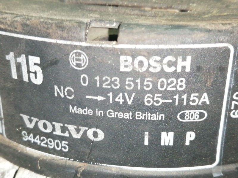 Recambio de alternador para volvo serie 850 2.5 10v berlina referencia OEM IAM 0123515028  