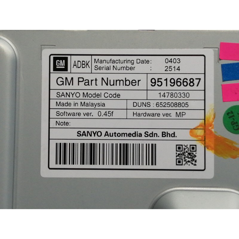 Recambio de sistema audio / radio cd para opel insignia sports tourer sport referencia OEM IAM 95137306 453116246 / 209978872120